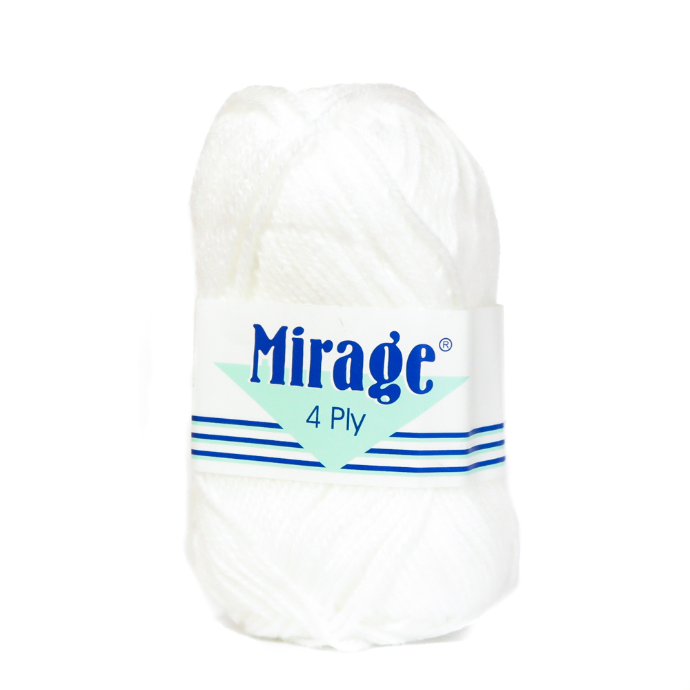 WHITE 4PLY MIRAGE 25g